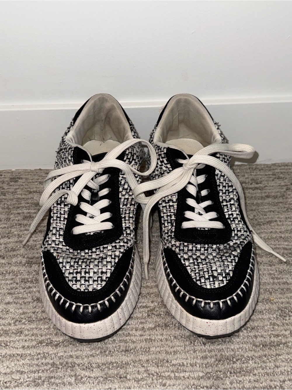 Target Black and White Tweed Lace-Up Sneakers